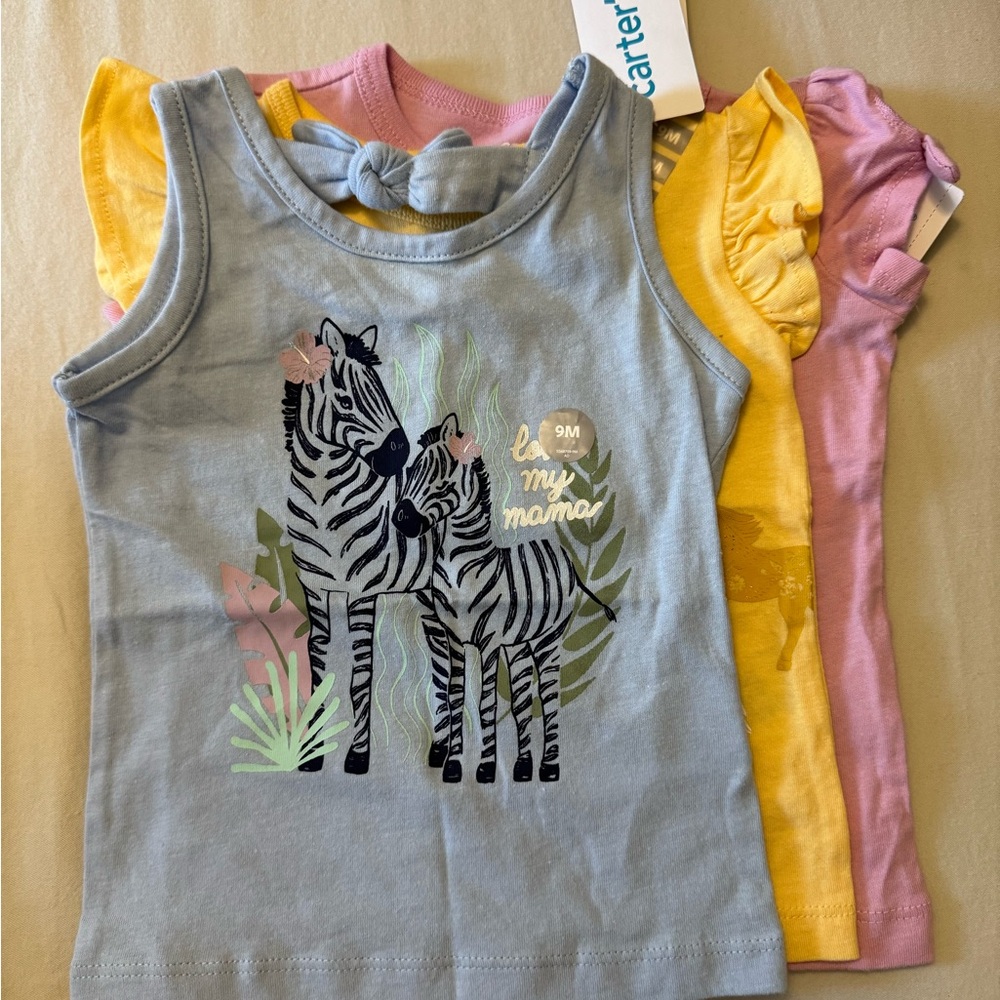 Carter's Kids Zebra Print Tank Top - Blue, Yellow, Pink